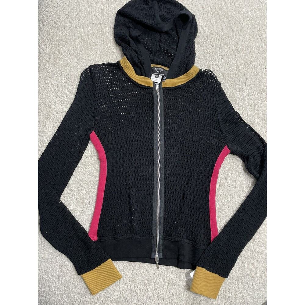 NWT Angel Apparel Womens Sz XS Tri color detachable Hoodie Zip Up Y2K MSRP $190